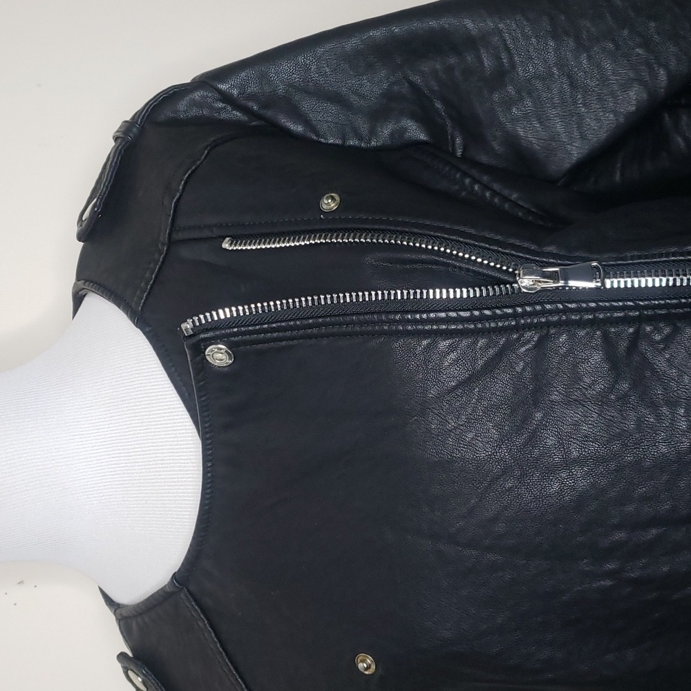 Ashley Stewart Faux Leather coat jacket size 14 / 16 - Picture 2 of 7